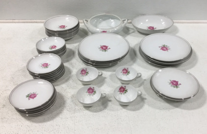 (55) Pieces Of Imperial Rose, Japanese Fine China