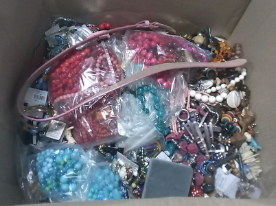 Box of Assorted Costume Jewelry/Belts