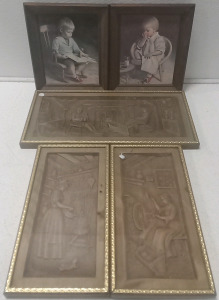 (4) Framed Decorative Wall Hangings