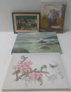 (1) Framed Wall Decoration (3) Hanging Wall Paintings