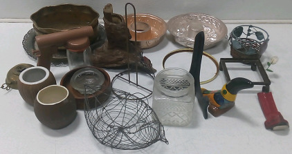 (2) Coconut Cups (1) Suds-O-Gun Hose Attachment (1) Tin Serving Platter & More