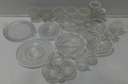 (13) Glass Cups (5) Glass Plates (3)