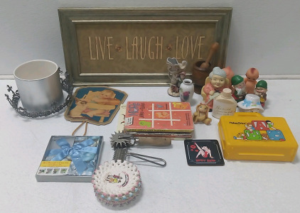 (1) Live Laugh Love Sign (4) Kids Books (11) Shelf Decorations & More