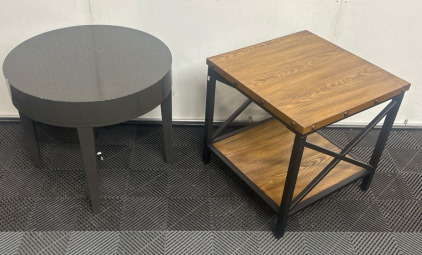 (1) Round End Table (1) Square End Table