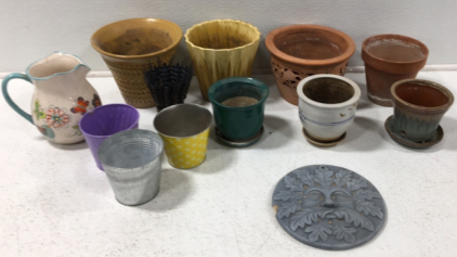 (3) Large Planter Pots & More