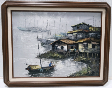 Hand Painted Framed Canvas 29"&times;23"