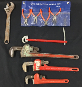 (3) Pipe Wrenches, 10&rdquo;, 14&rdquo;, 18&rdquo; & More