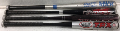 (4) Aluminum Baseball Bats
