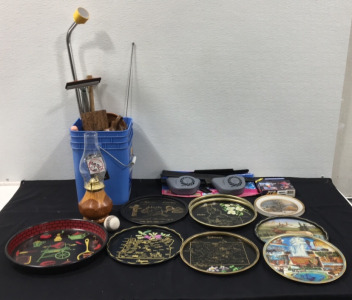 (9) Decrotive Tin Trays & More