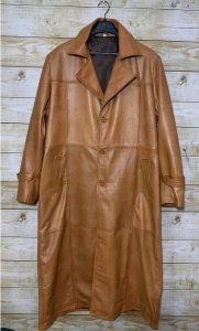 Tan Leather Trench Coat