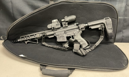 Shield Arms Model 300 Blackout SAO-15 Multi Caliber, Semi Automatic Rifle W/ Law Enforcement/ Military Use Scope And Magnifier And Tac-Six Zip Up Gun Case + One Extra Magazine
