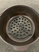 GRISWALD #8, 10” CAST IRON WITH LID AND TRIVIT - 3