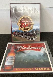 (2) BUDWEISER METAL SIGNS