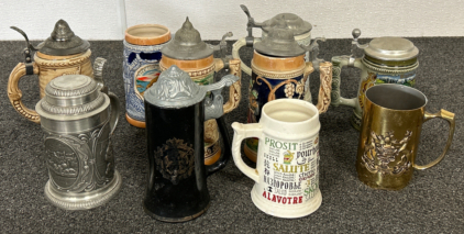 (10) COLLECTIBLE BEER STEINS