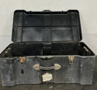 LARGE BLACK PLASTIC TRUNK W/ LID