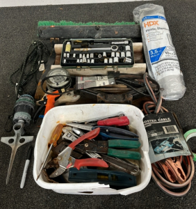 JUMPER CABLES, PLASTIC SHEETING, HAND SAWS AND MORE