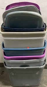 8 STORAGE BINS WITH LIDS