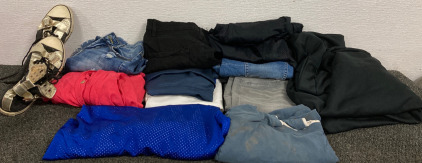 (2) Basketball Shirts (1) Pair Of Converse (1) Nike Sweatshirt & More
