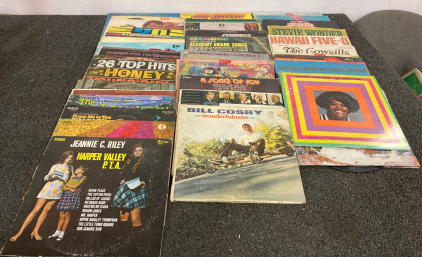 (45) Classic Vinyl Records including Stevie Wonder Jimmy Dean Billy Cosby Wonderfulness & More