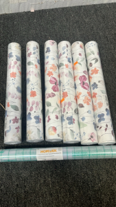 (6) FLORAL WALLPAPER AND 1 PRIVACY TRANSLUCENT WINDOW FILM