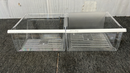 (2) CLEAR REFRIGERATOR DRAWERS