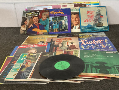 BOX OF ASSORTED RECORDS; ROGER WHITTAKER, RAGS TO RICHES DEL WOOD, THE LUNDERSTROMS AND MORE