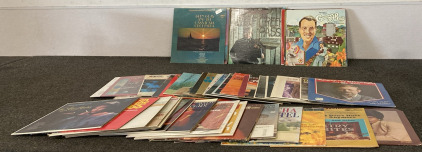 BOX OF ASSORTED RECORDS; FIRE ON THE STRINGS, ROGER WHITTAKER, KAY KYSER, BEST OF ‘66