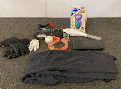 DR SCHOLL&rsquo;S HANDHELD MASSAGER, RENPHO CORDLESS MASSAGER, OBERMEYER WOMENS SIZE 12 SNOW PANTS, WOMENS NIKE AIR SIZE 7, LADIES SMALL WATERGUARD GLOVES AND MORE