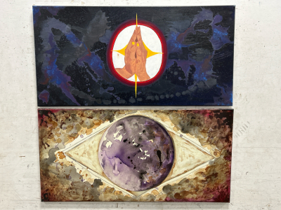 (2) 48&rdquo;x24&rdquo; CANVAS PAINTINGS