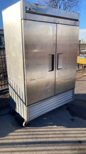 TRUE UPRIGHT STAINLESS STEEL FREEZER. 7’X54”X30. UNABLE TO TEST