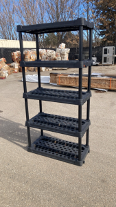 5-TIER PLASTIC SHELF. 6’2”x3’