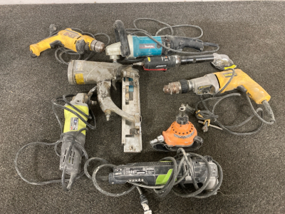 ELECTRIC POWER TOOLS INCLUDING GRINDERS, DRILLS, AND STAPLE GUN