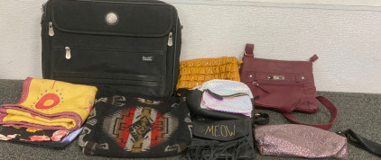 (6) purses & Handbags (1)Travelers Club Bag &more