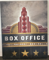 “BOX OFFICE” PRINT ON CANVAS (23X29”), RED UMBRELLA OIL PAINTING (39X30”), PLANE PRINT ON CANVAS (35.5X23.5”) - 4