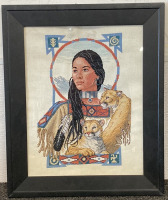 SPIRIT OF THE COUGAR FRAMED STITCH PRINT (17X14”), NATIVE AMERICAN 10 COMMANDMENTS WOODEN FRAMED PRINT (24X20”), HORSE SPIRIT BY JAMES LEE WOODEN FRAMED PRINT (31X24.5”) - 3