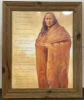 SPIRIT OF THE COUGAR FRAMED STITCH PRINT (17X14”), NATIVE AMERICAN 10 COMMANDMENTS WOODEN FRAMED PRINT (24X20”), HORSE SPIRIT BY JAMES LEE WOODEN FRAMED PRINT (31X24.5”) - 4