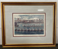 “IN THE CORNER” BY NED YOUNG FRAMED PRINT (29X34”), ILLUSTRATED LONDON NEWS OXFORD CAMBRIDGE BOAT RACE FRAMED PRINT (35.5X29.5”) - 2