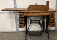 ANTIQUE SINGER SEWING MACHINE DESK (36X18X29”) - 3