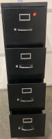 FOUR DRAWER BLACK FILING CABINET (26.5X15X52”) - 2