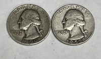 (2) 1950 And 1952 90% Silver Washington Quarters