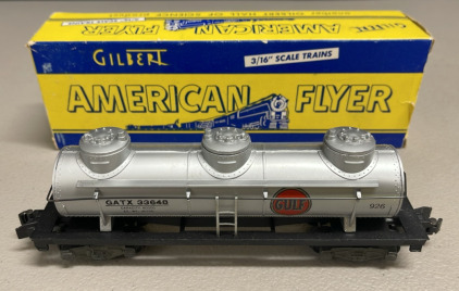 American Flyer Post War #926 Gulf 3 Dome Tank Car W/ Box