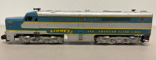 (1) American Flyer Post War Blue Comet P.A. Diesel Engine Numbered #466 Dated 1954-1955