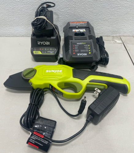 (2) 18V Ryobi Chargers, Sunjoe Power Pruner