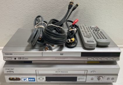 Toshiba DVD Player w/ Remote, Sony VCR w/ Remote