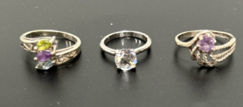 (3) Beautiful Rings Sz. 4.5, 5.5, 8.0