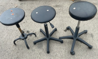 (3) Assorted Black Shop Stools