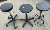 (3) Assorted Black Shop Stools - 8