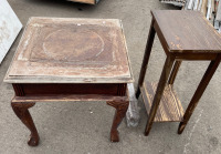 (2) Assorted Wooden Side Tables