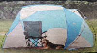 (1) Padre Island Cotton Rope Hammock 112"×48" (1) Texsport Hide-A-Way Camo Hexagon Dome Tent (1) Ozark Trail Sun Shelter 8'×6' - 4