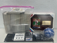 (1) Bag of Baseball Cards (1) Plaque of Greg Maddux Atlanta Braves, (1) LA Dodgers Baseball